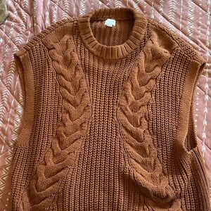 a new day Rust Knit Sweater Vest